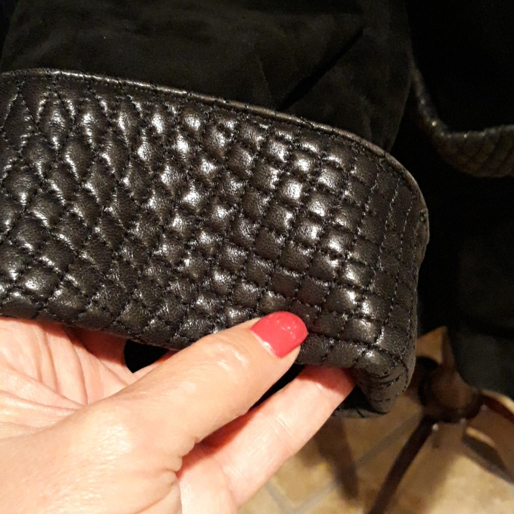 Vintage Bally Black Quilted Leather & Suede Jacket View 5